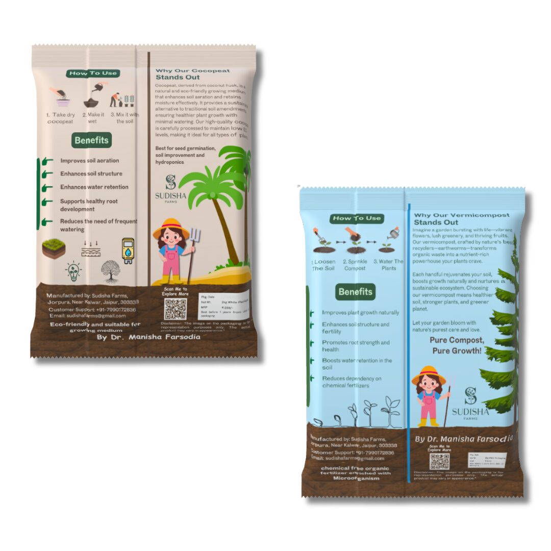 Combo Pack of Cocopeat Powder & Vermicompost (2kg each) - SUDISHA FARMS