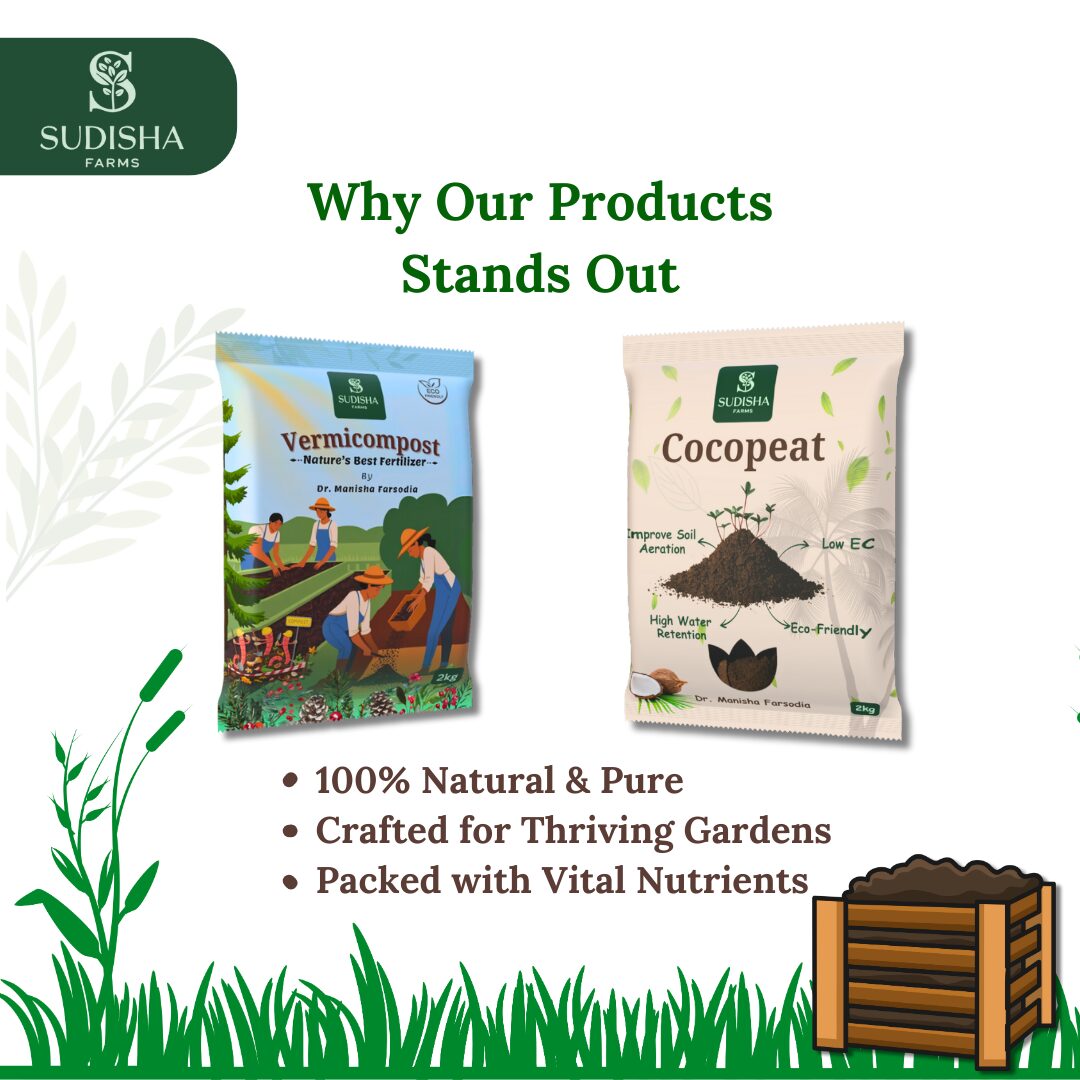 Combo Pack of Cocopeat Powder & Vermicompost (2kg each) - SUDISHA FARMS