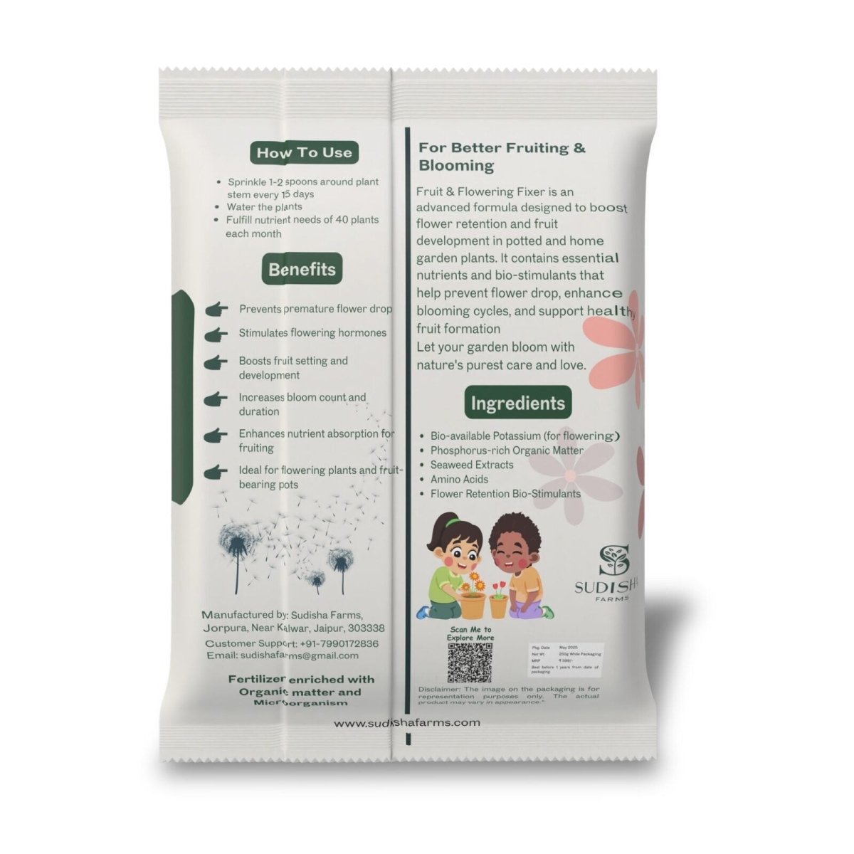 Fruit & Flowering Fixer – Boosts Blooms, Prevents Flower Drop, Ideal for Home Gardening (250g) - SUDISHA FARMS
