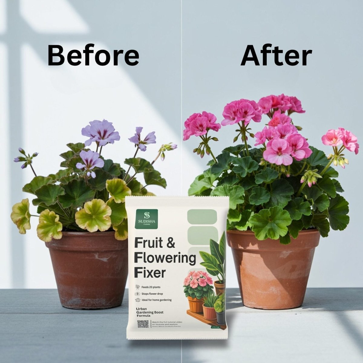 Fruit & Flowering Fixer – Boosts Blooms, Prevents Flower Drop, Ideal for Home Gardening (250g) - SUDISHA FARMS