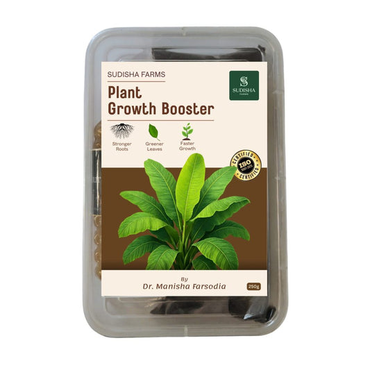 Sudisha Plant Growth Booster for All Plants | Strengthens Roots, Enhances Leaf Greenness, Accelerates Growth | Includes FREE Natural Soil Enhancer - SUDISHA FARMS