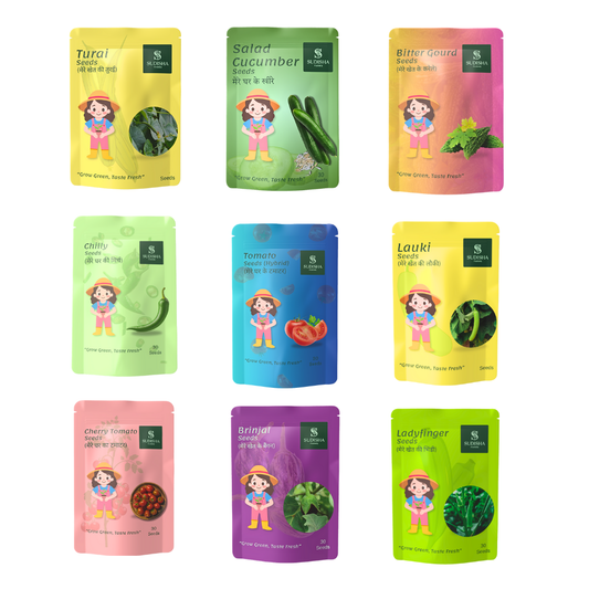 Summer Special Combo - Pack of 9 summer Vegetable Seeds (225 Seeds) - SUDISHA FARMS